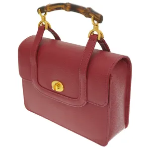 GUCCI Handbag 000.113.0231 leather Red Bamboo Women Used