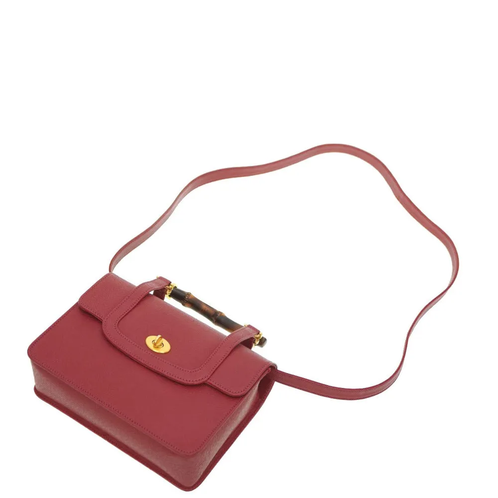 GUCCI Handbag 000.113.0231 leather Red Bamboo Women Used