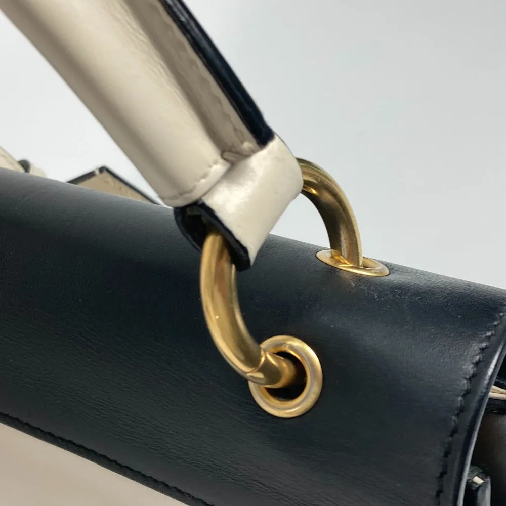 GUCCI Handbag 476541 leather Black x white Bijou Fake Pearl Queen Margaret BEE Bee Women Used