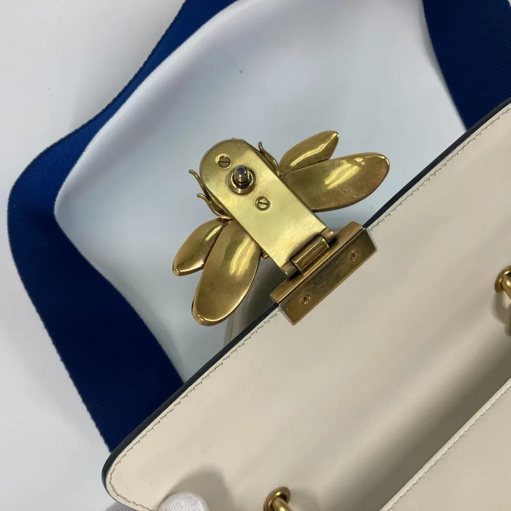 GUCCI Handbag 476541 leather Black x white Bijou Fake Pearl Queen Margaret BEE Bee Women Used