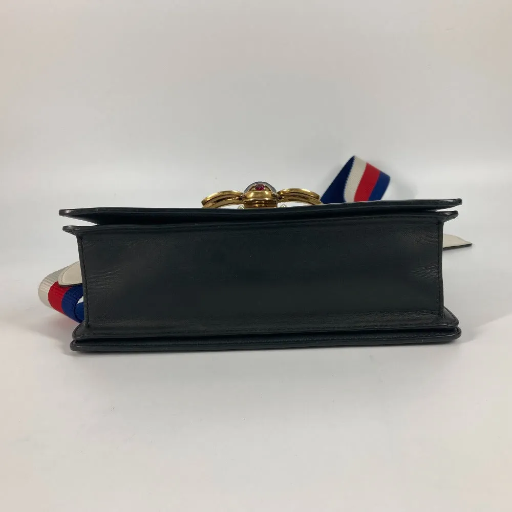 GUCCI Handbag 476541 leather Black x white Bijou Fake Pearl Queen Margaret BEE Bee Women Used
