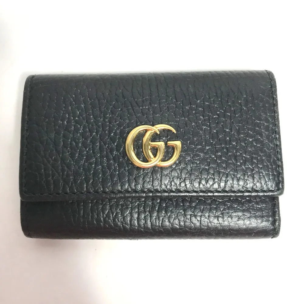 GUCCI Key case Key holder  456118 leather black GG Marmont six hooks Women Used