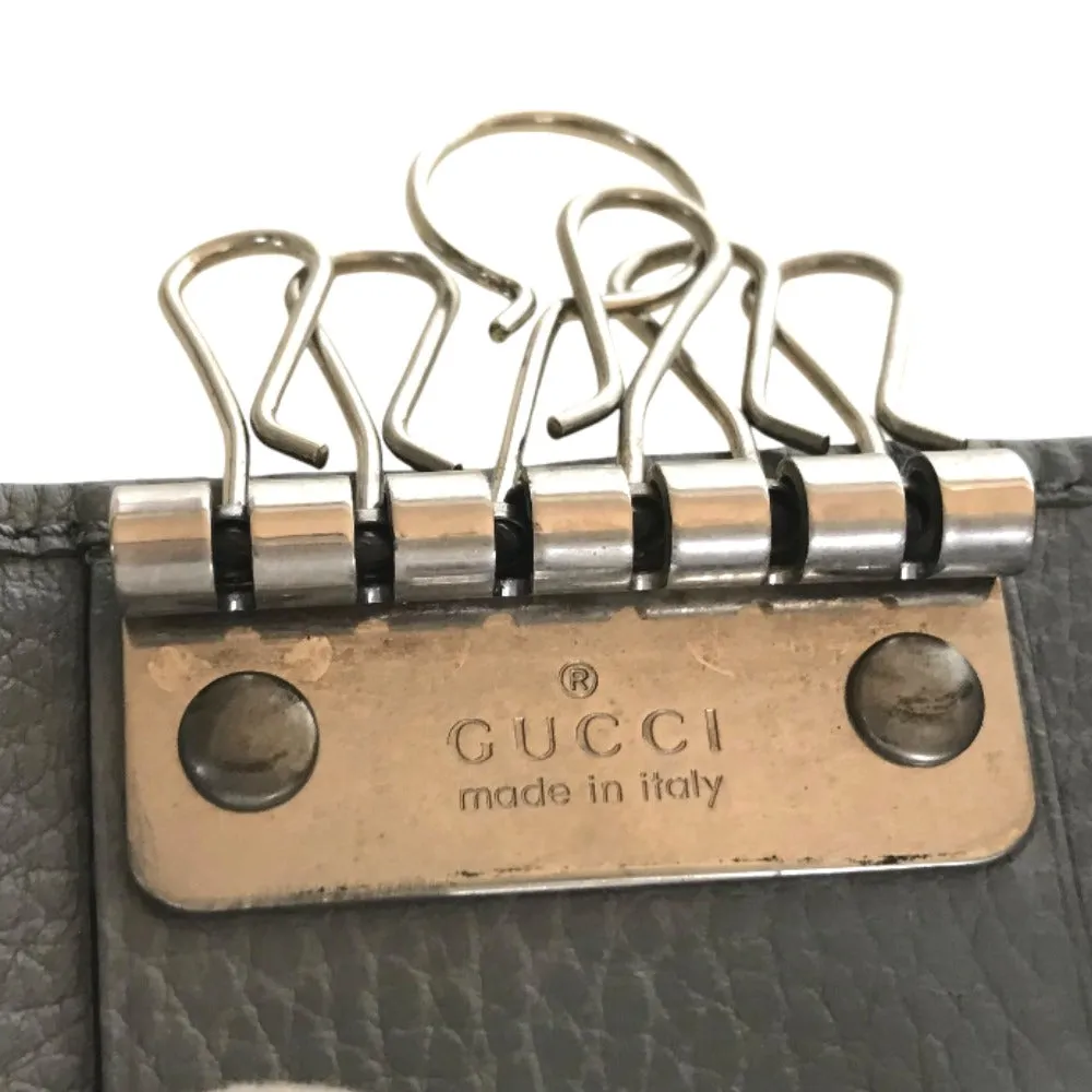 GUCCI Key case Key holder  456118  leather gray Petit Marmont Women Secondhand