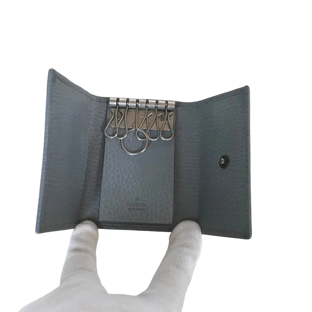 GUCCI Key case Key holder  456118  leather gray Petit Marmont Women Secondhand