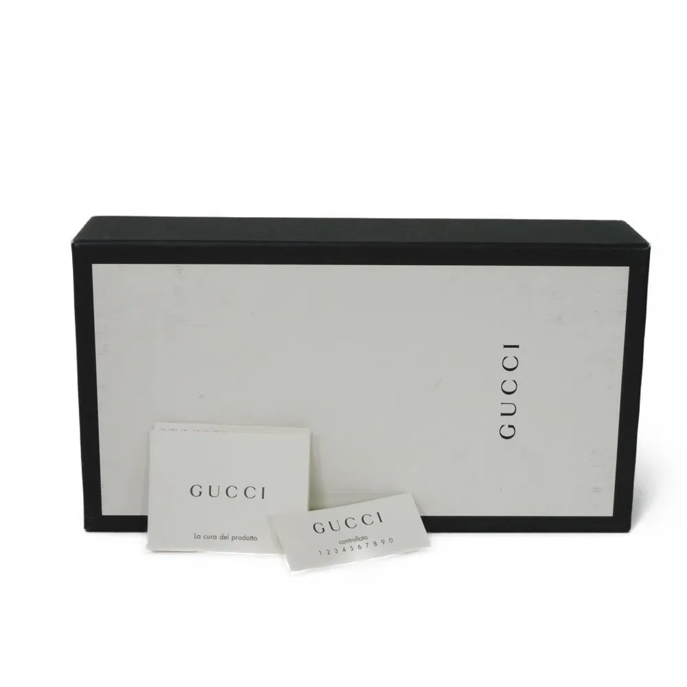 GUCCI Long Wallet Purse 428785 Smooth Calfskin Leather black Logo embossing Rabbit embroidered zip-around wallet Women(Unisex) Used