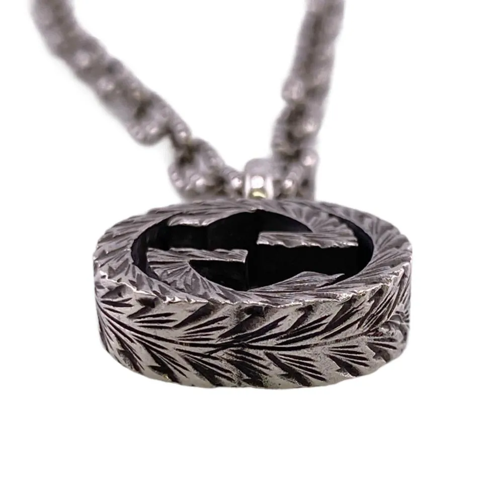 GUCCI Necklace Silver925 Silver 925 15.9g Interlocking G Arabesque unisex(Unisex) Used