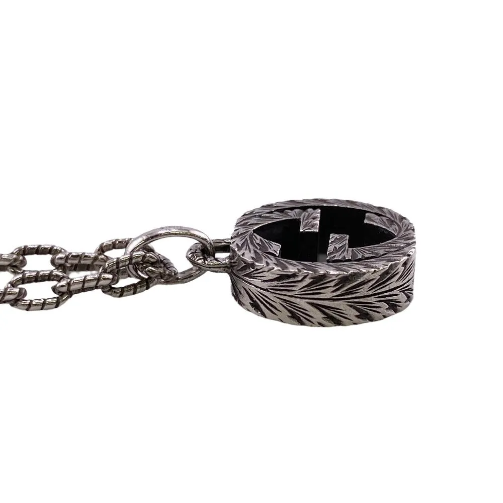 GUCCI Necklace Silver925 Silver 925 15.9g Interlocking G Arabesque unisex(Unisex) Used