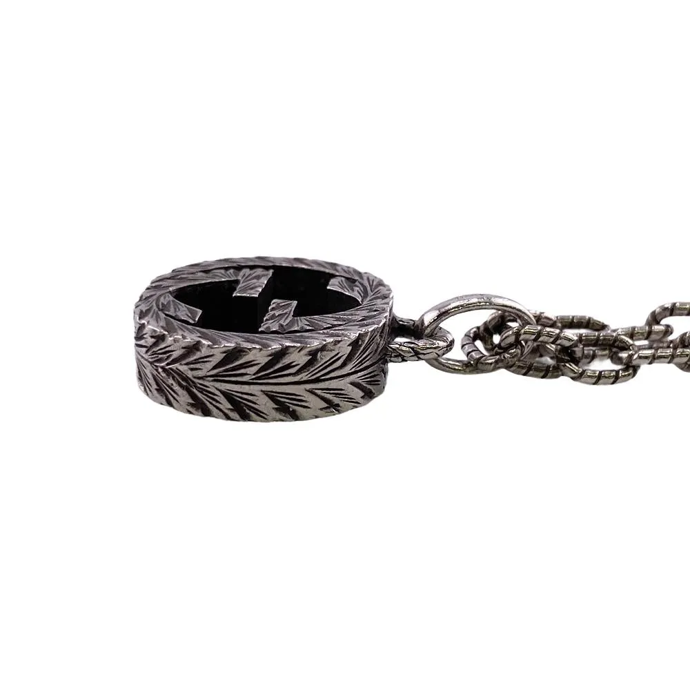 GUCCI Necklace Silver925 Silver 925 15.9g Interlocking G Arabesque unisex(Unisex) Used