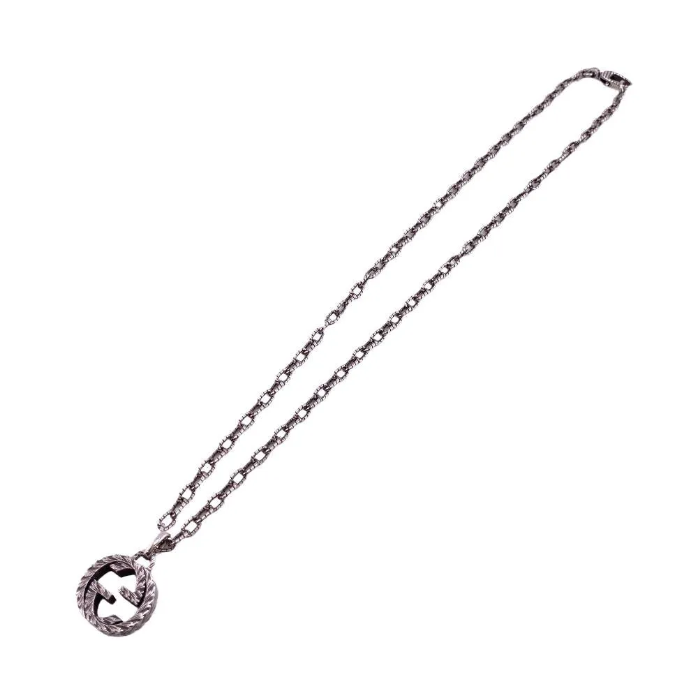 GUCCI Necklace Silver925 Silver 925 15.9g Interlocking G Arabesque unisex(Unisex) Used