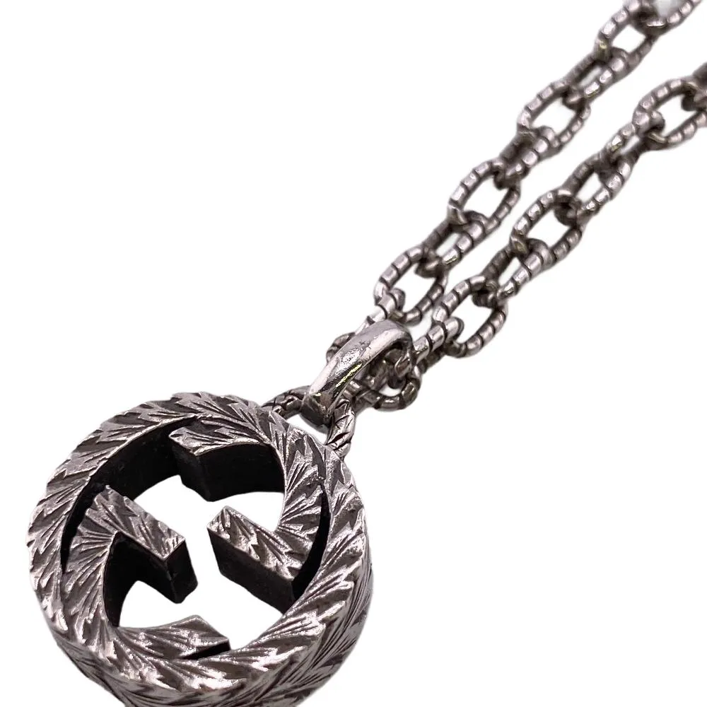 GUCCI Necklace Silver925 Silver 925 15.9g Interlocking G Arabesque unisex(Unisex) Used