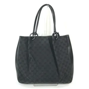 GUCCI Shoulder Bag 101920 GG canvas / leather black With porch GG Women Used