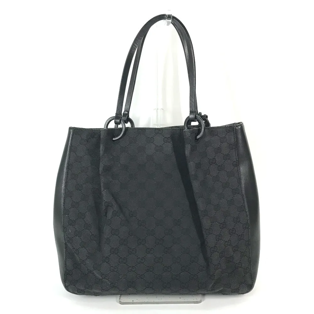 GUCCI Shoulder Bag 101920 GG canvas / leather black With porch GG Women Used