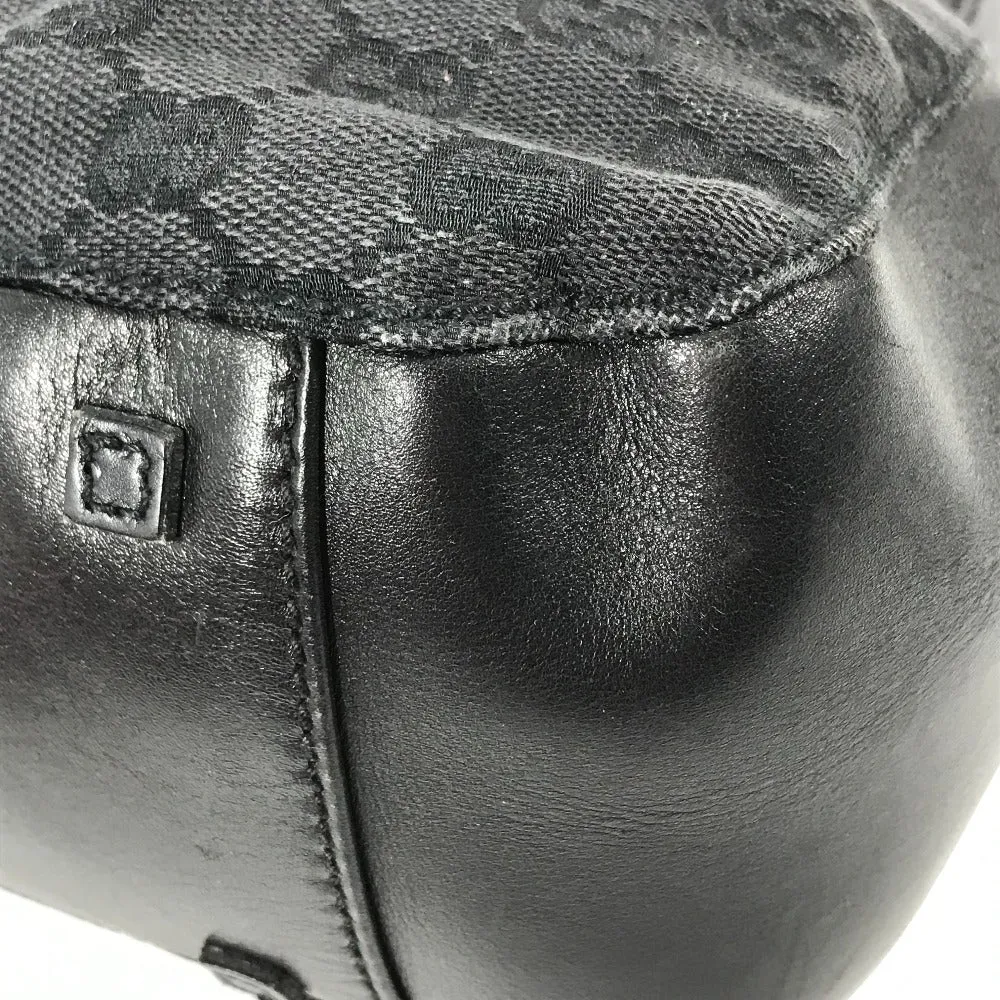 GUCCI Shoulder Bag 101920 GG canvas / leather black With porch GG Women Used