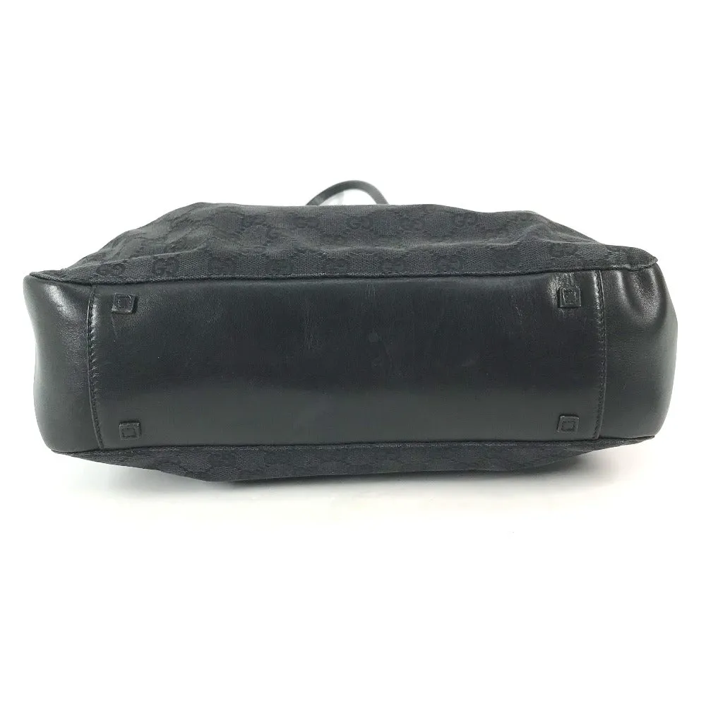 GUCCI Shoulder Bag 101920 GG canvas / leather black With porch GG Women Used