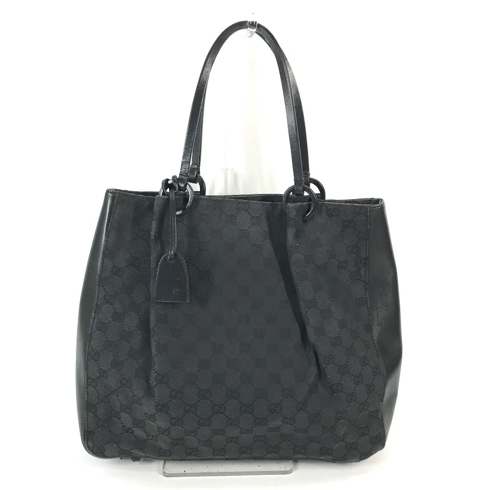 GUCCI Shoulder Bag 101920 GG canvas / leather black With porch GG Women Used