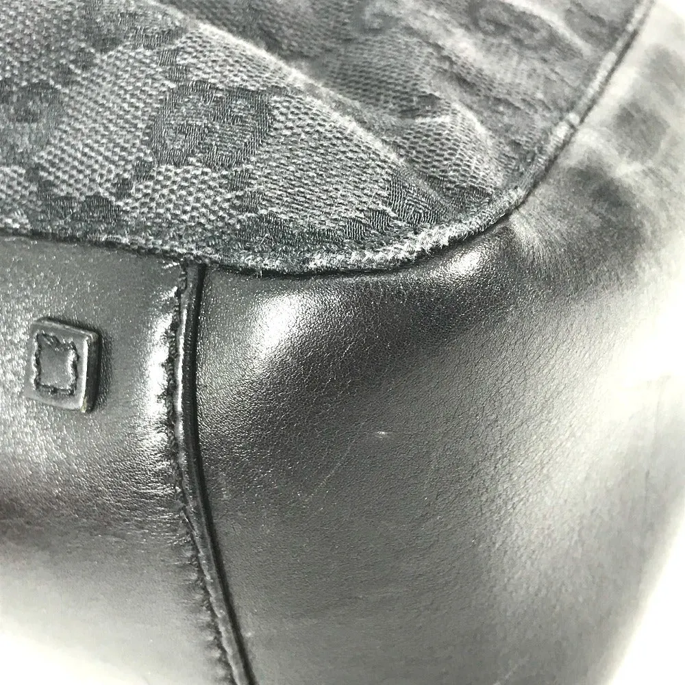 GUCCI Shoulder Bag 101920 GG canvas / leather black With porch GG Women Used