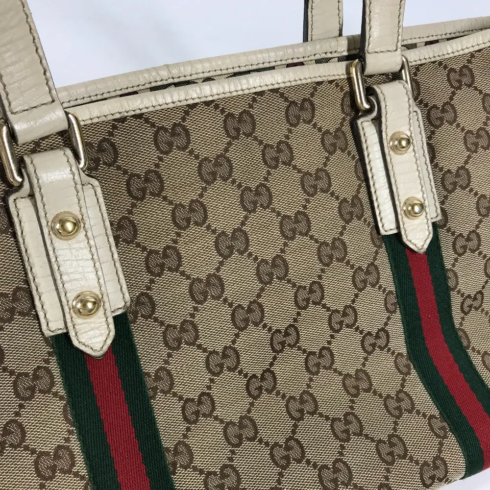 GUCCI Shoulder Bag 137396 GG canvas / leather beige GG Shelly line Women Used