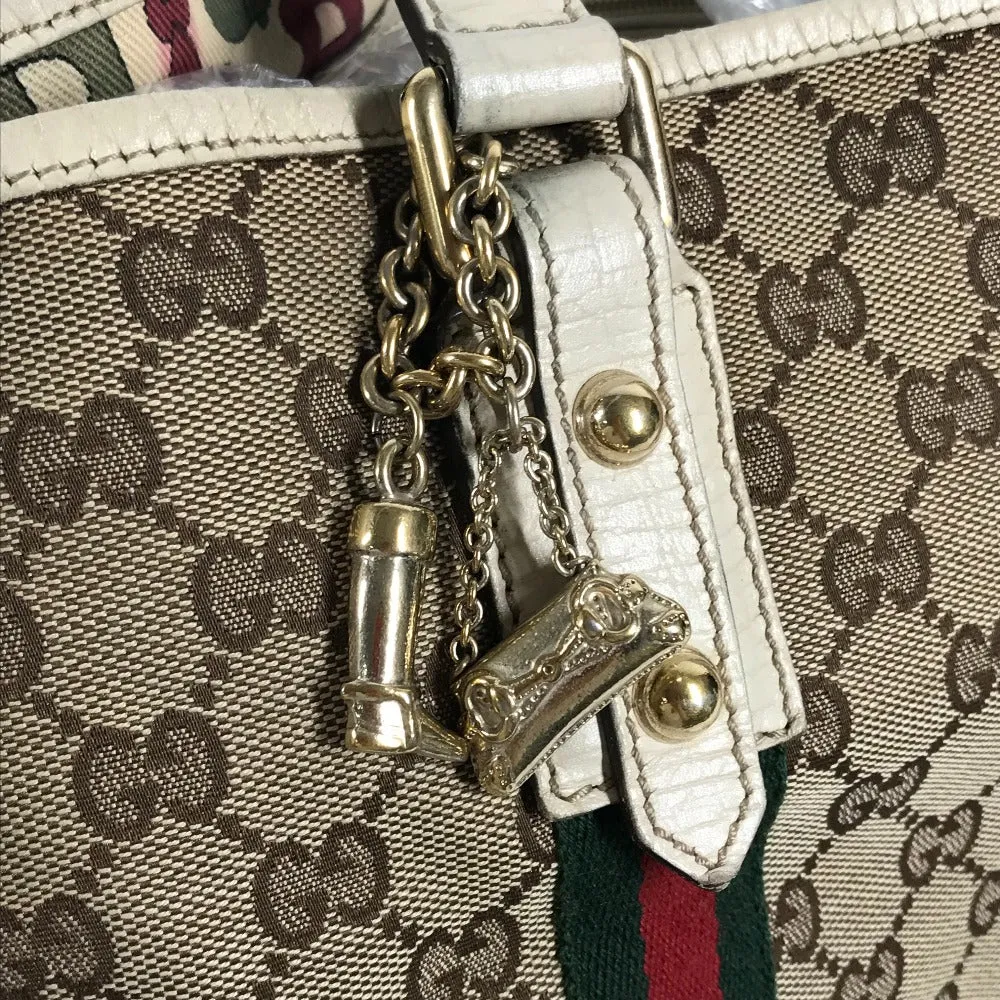 GUCCI Shoulder Bag 137396 GG canvas / leather beige GG Shelly line Women Used