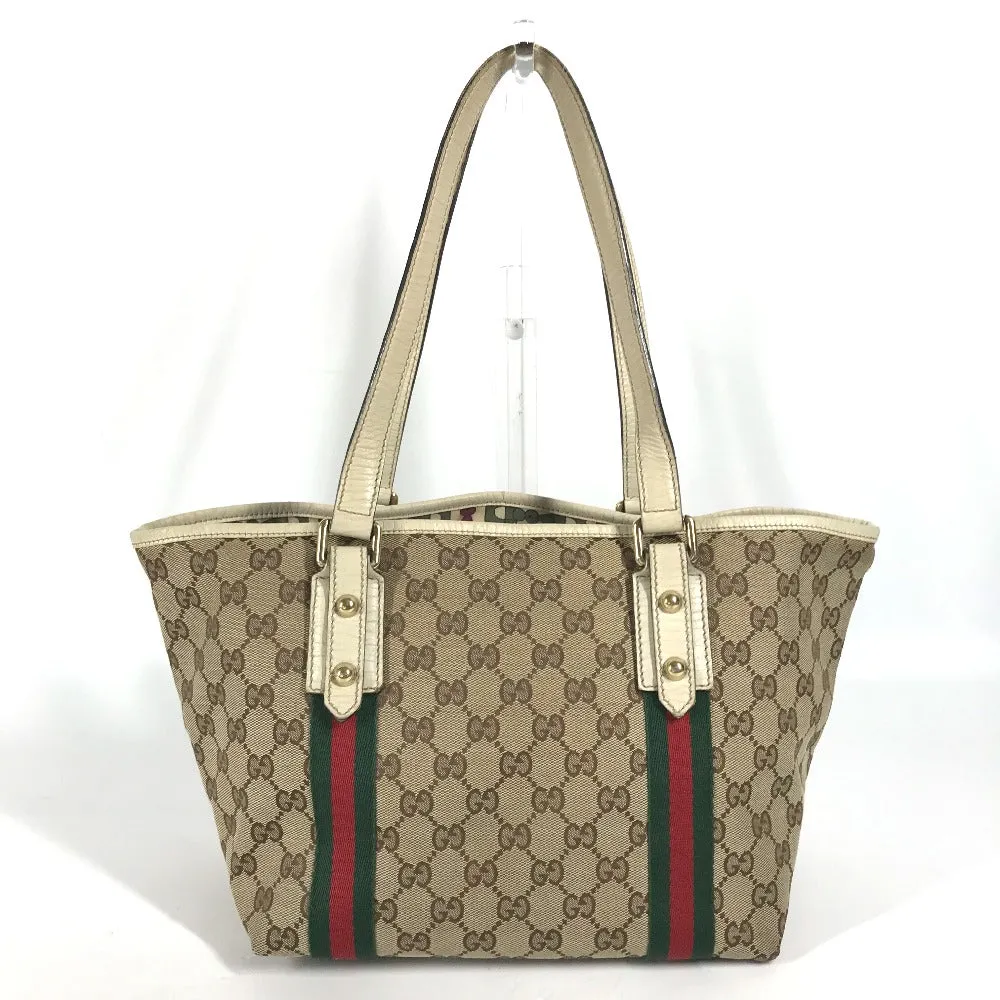 GUCCI Shoulder Bag 137396 GG canvas / leather beige GG Shelly line Women Used