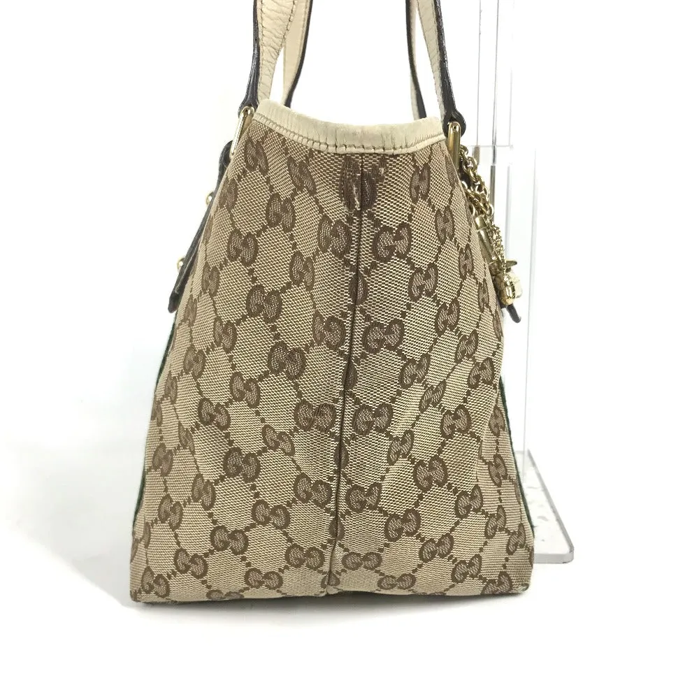 GUCCI Shoulder Bag 137396 GG canvas / leather beige GG Shelly line Women Used