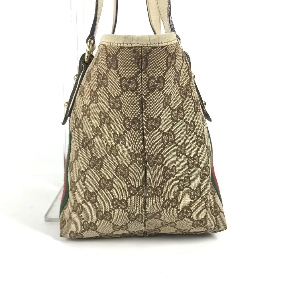 GUCCI Shoulder Bag 137396 GG canvas / leather beige GG Shelly line Women Used