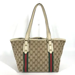 GUCCI Shoulder Bag 137396 GG canvas / leather beige GG Shelly line Women Used