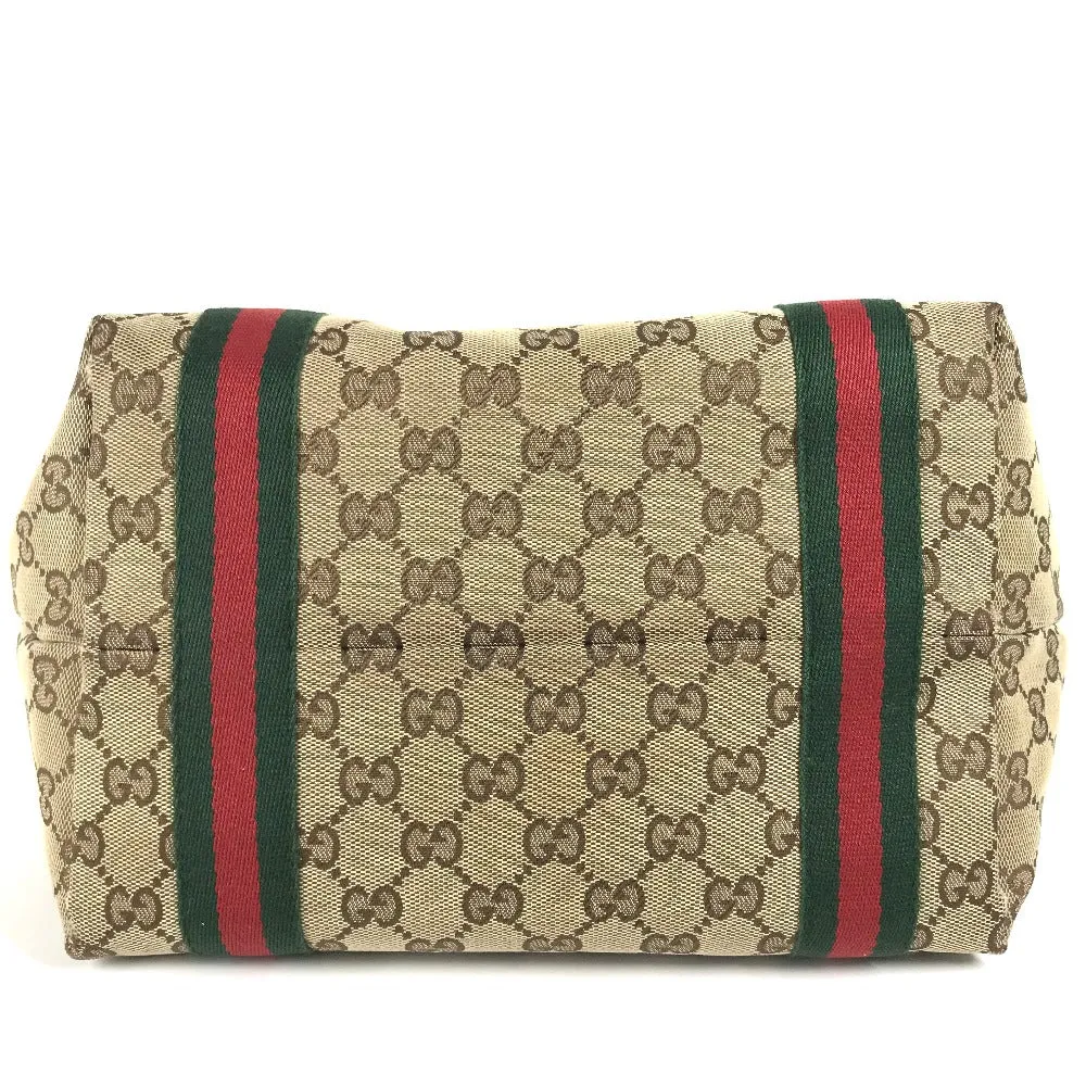 GUCCI Shoulder Bag 137396 GG canvas / leather beige GG Shelly line Women Used