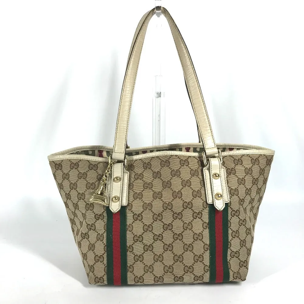 GUCCI Shoulder Bag 137396 GG canvas / leather beige GG Shelly line Women Used