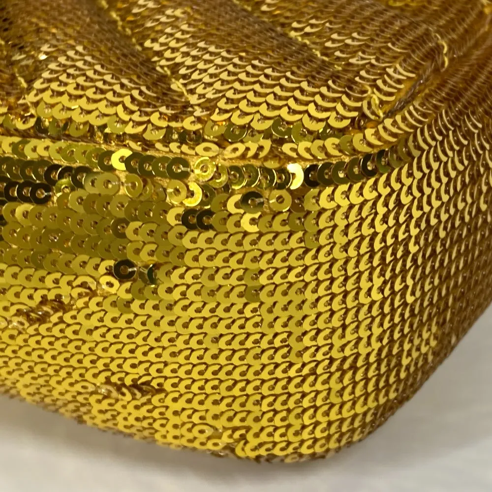 GUCCI Shoulder Bag 446744 Sequin / Leather Yellow Gold GG Marmont Sequin Women Used