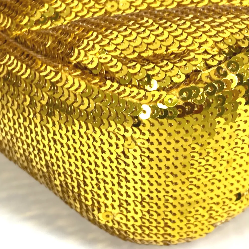 GUCCI Shoulder Bag 446744 Sequin / Leather Yellow Gold GG Marmont Sequin Women Used