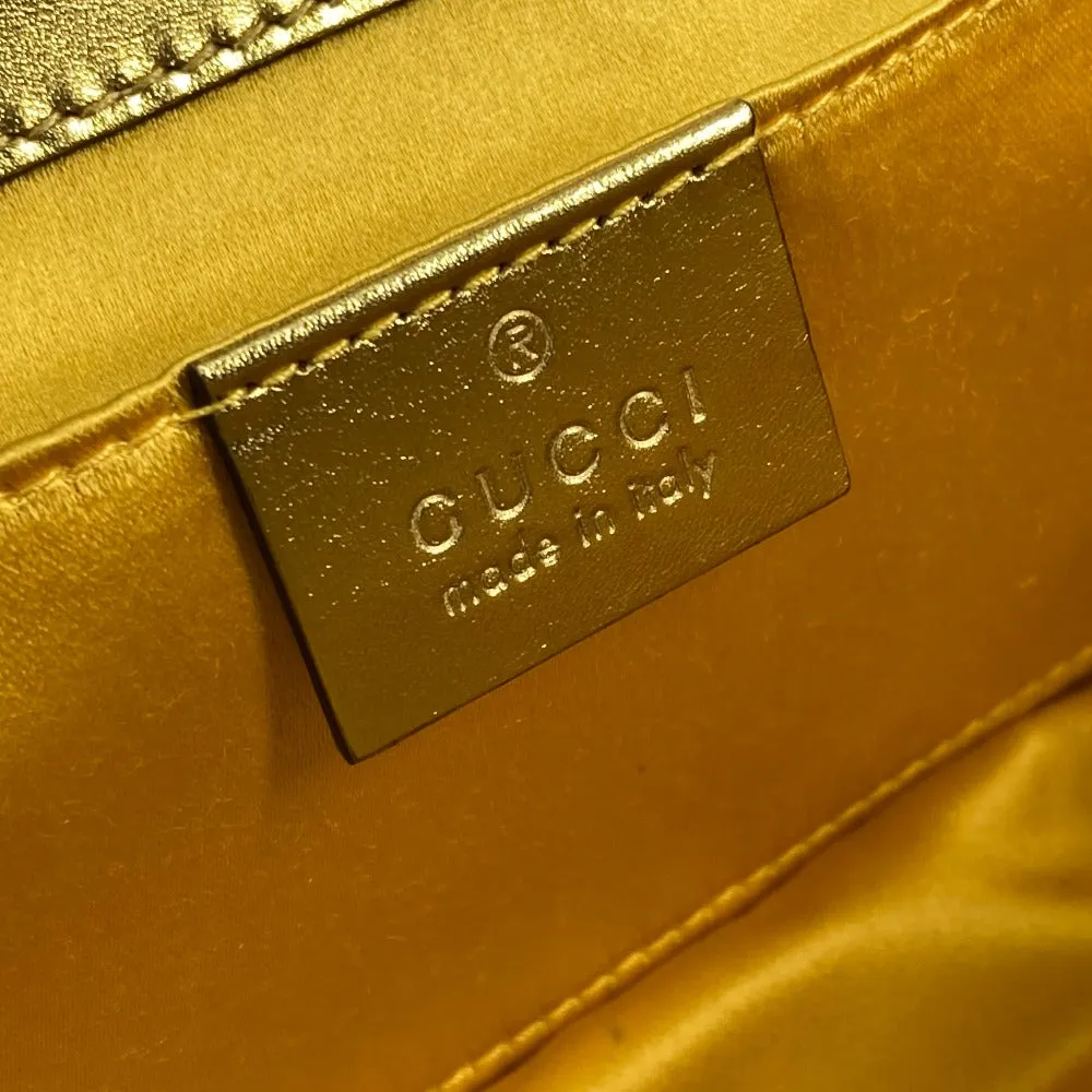 GUCCI Shoulder Bag 446744 Sequin / Leather Yellow Gold GG Marmont Sequin Women Used