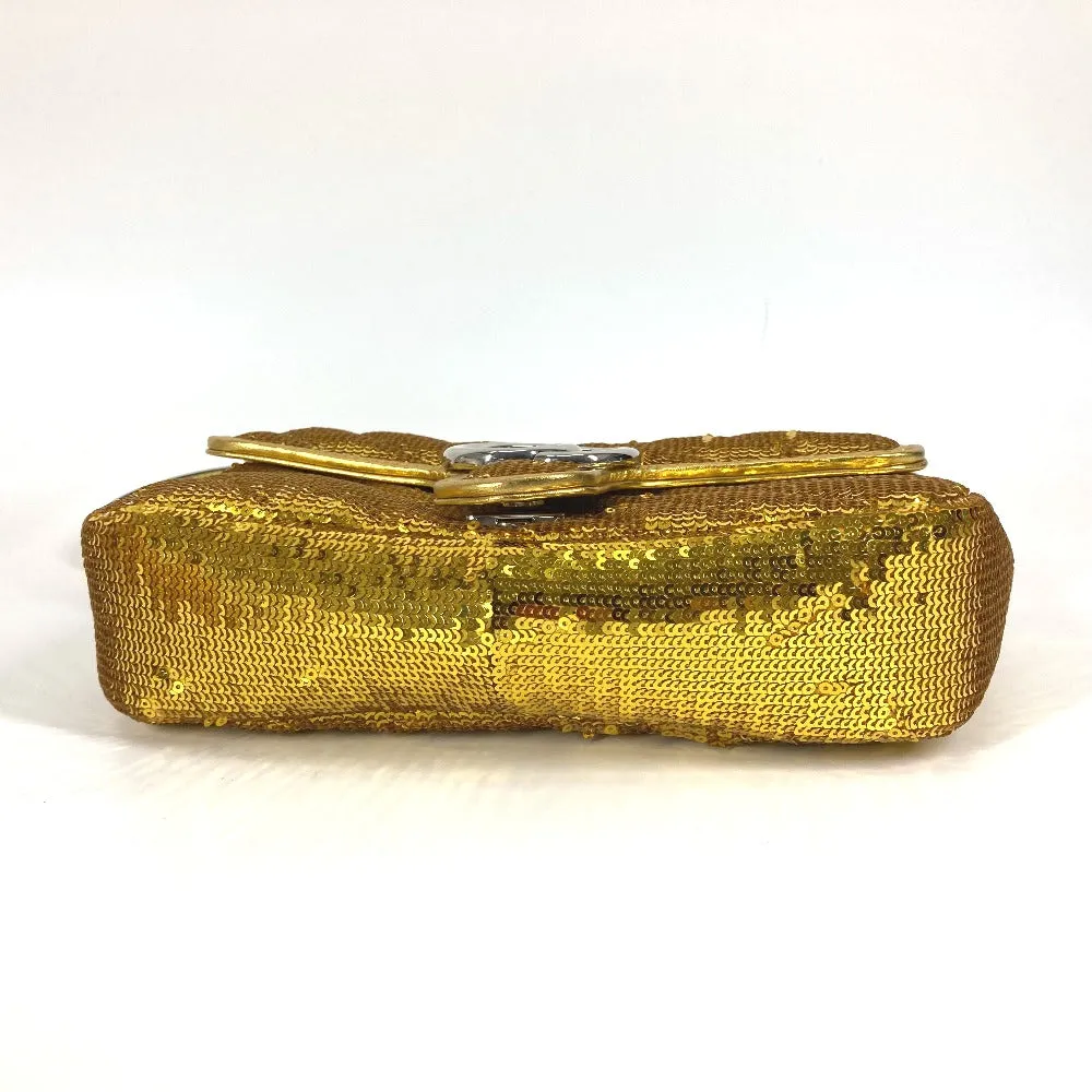GUCCI Shoulder Bag 446744 Sequin / Leather Yellow Gold GG Marmont Sequin Women Used
