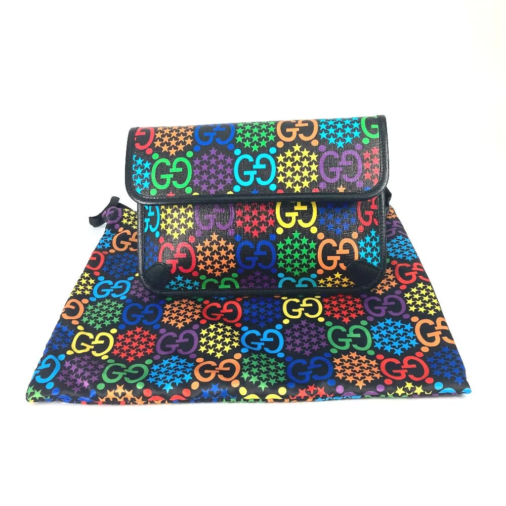 GUCCI Sling bag 598113 Leather / PVC multicolor GG Supreme psychedelic belt bag mens Secondhand