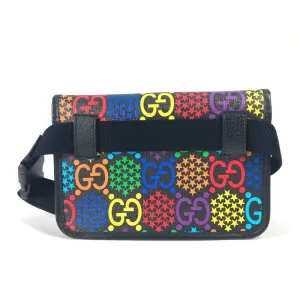 GUCCI Sling bag 598113 Leather / PVC multicolor GG Supreme psychedelic belt bag mens Secondhand
