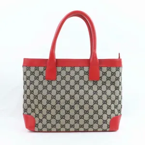 Gucci Tote Bag Red Canvas (SHC1-16084)