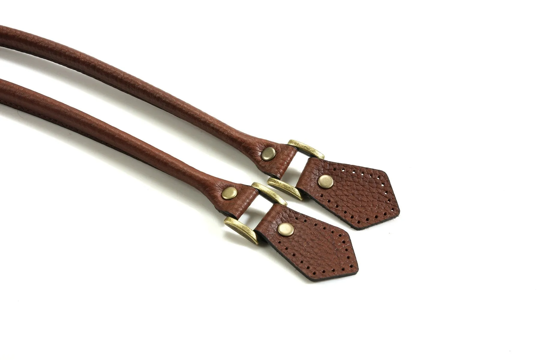 Handbag & Tote Bag Handles: 18.2" Embossed Rolled Leather (1 Pair)