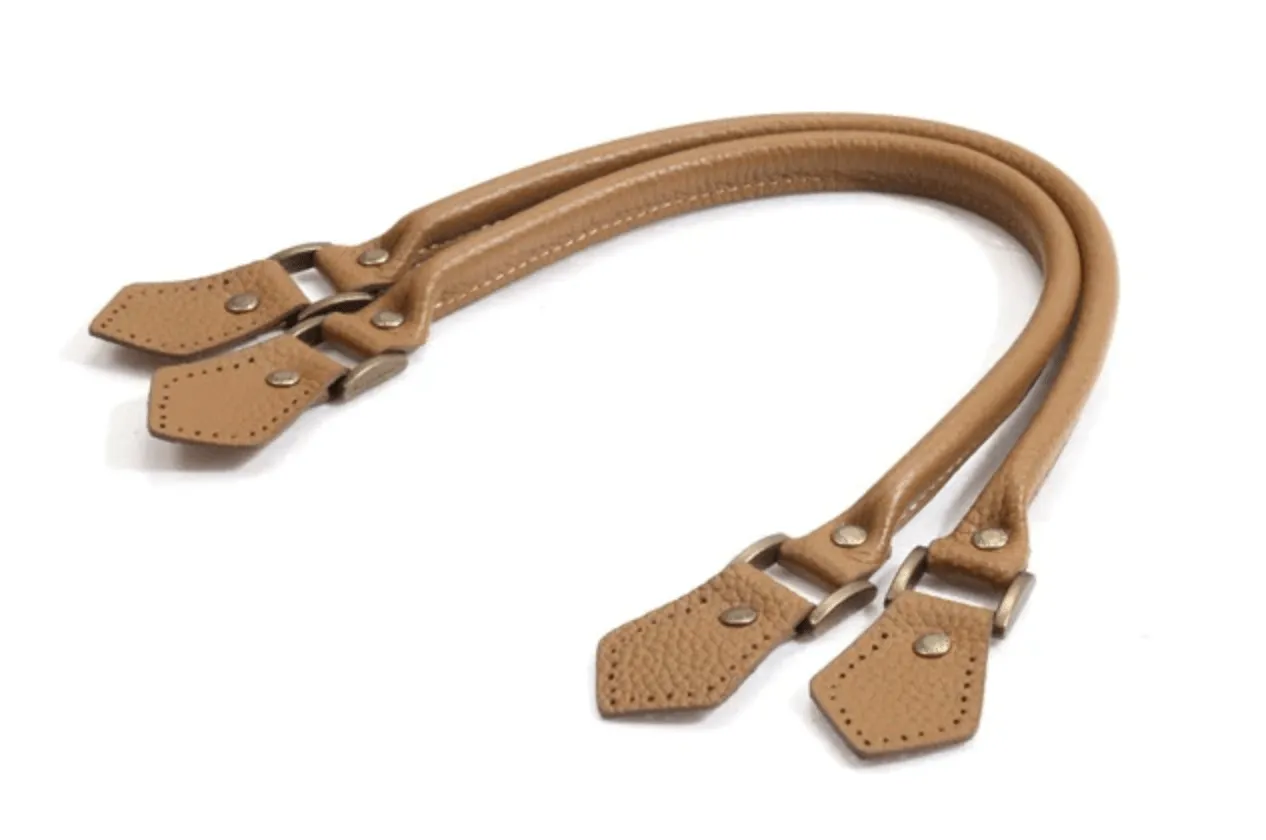 Handbag & Tote Bag Handles: 18.2" Embossed Rolled Leather (1 Pair)