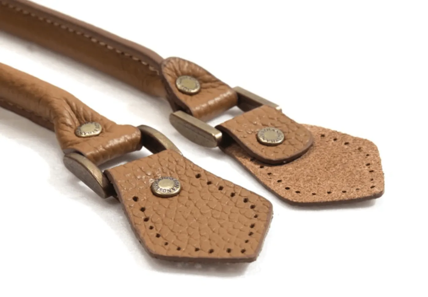Handbag & Tote Bag Handles: 18.2" Embossed Rolled Leather (1 Pair)