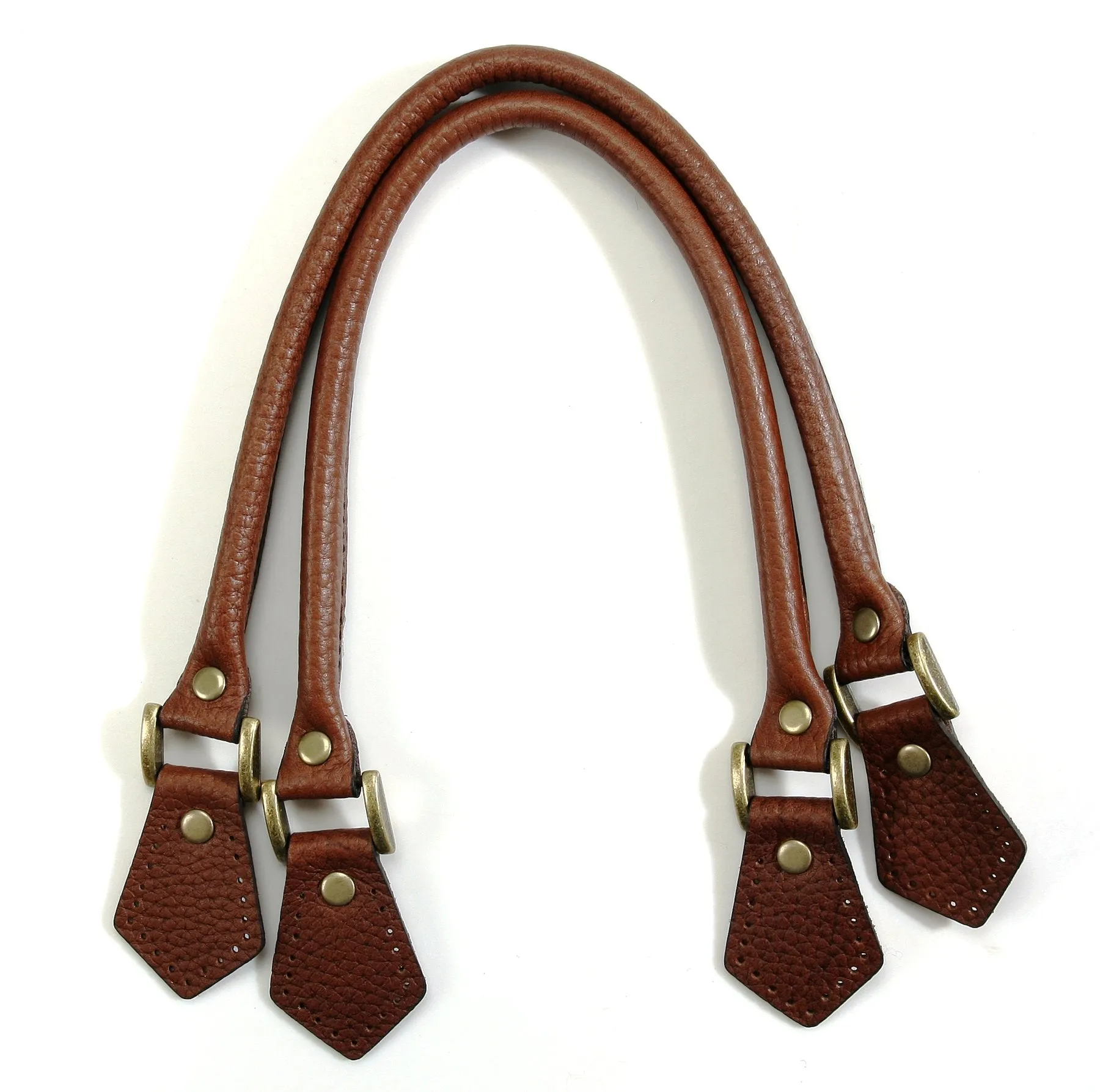 Handbag & Tote Bag Handles: 18.2" Embossed Rolled Leather (1 Pair)