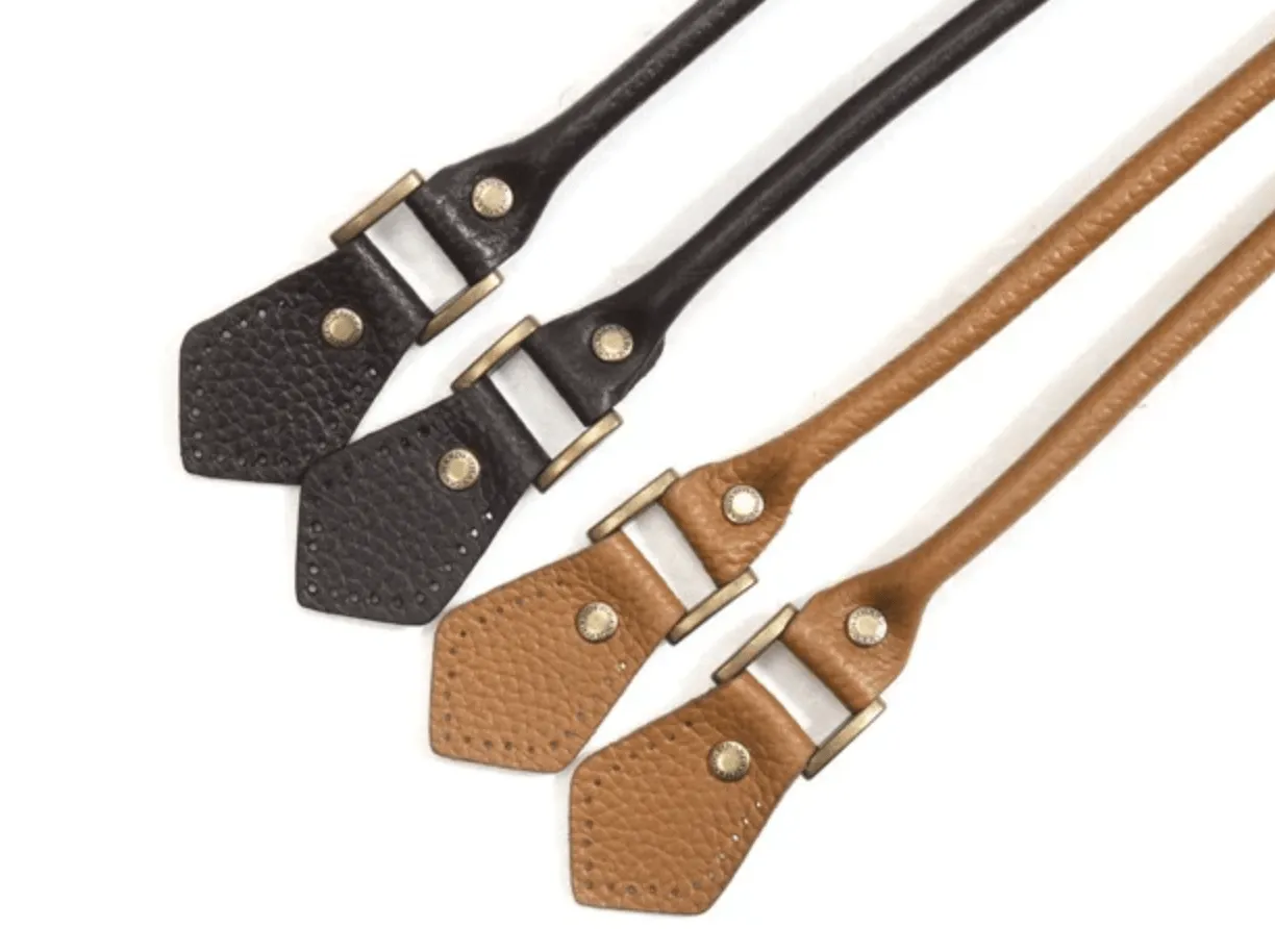 Handbag & Tote Bag Handles: 18.2" Embossed Rolled Leather (1 Pair)