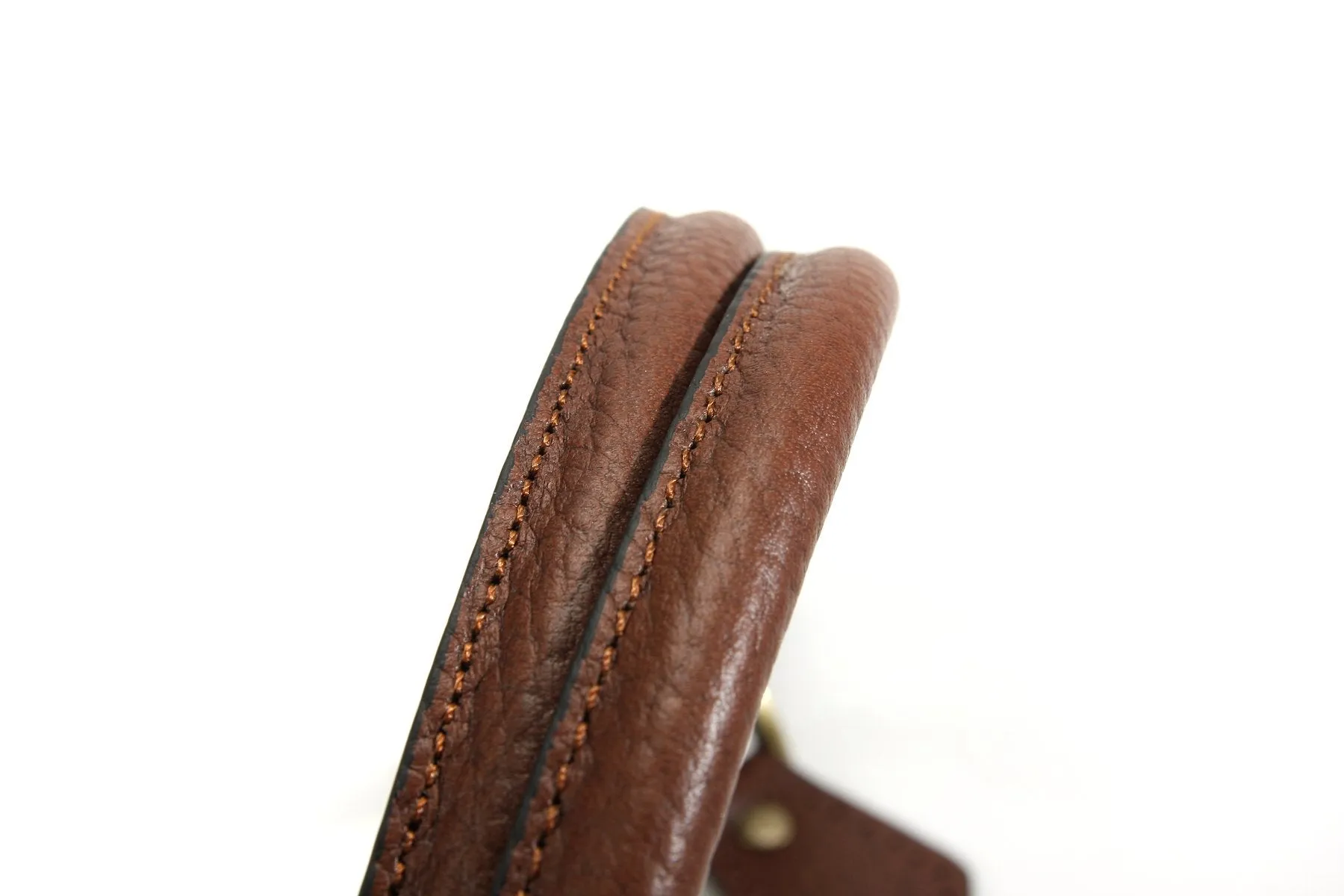 Handbag & Tote Bag Handles: 18.2" Embossed Rolled Leather (1 Pair)
