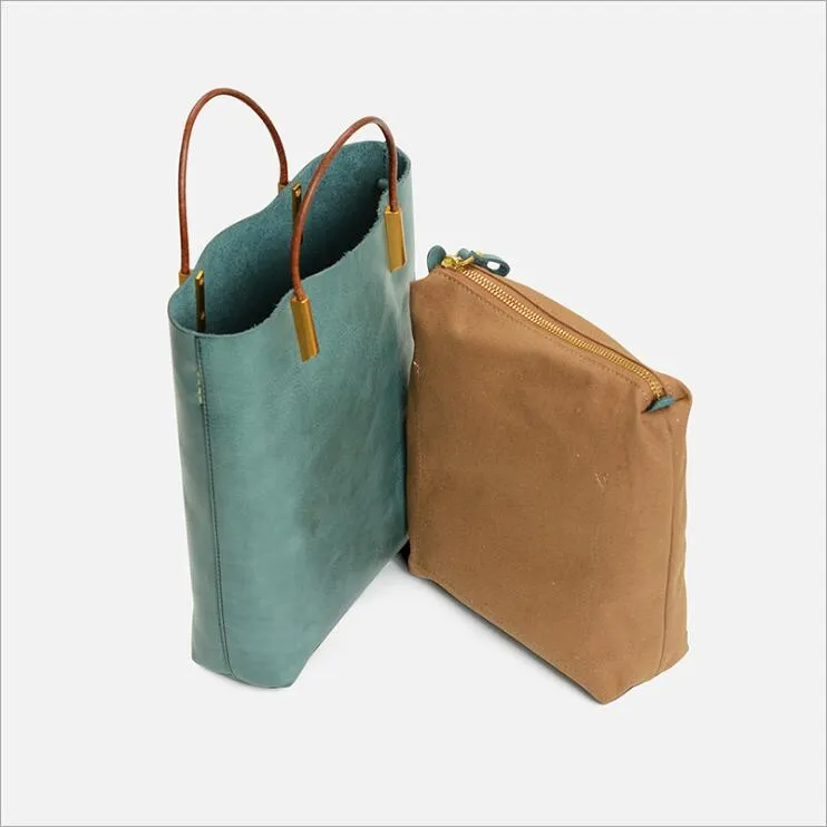 Handmade Womens Leather Work Tote Bag Handbags For Women