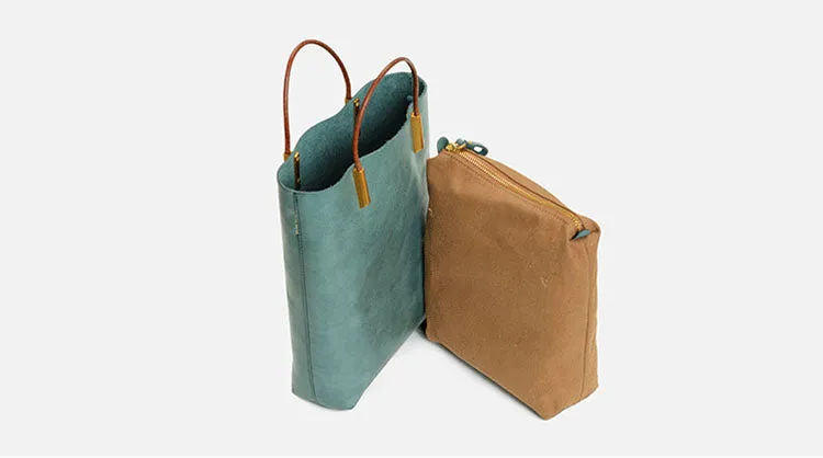 Handmade Womens Leather Work Tote Bag Handbags For Women
