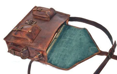 Handmadecraft ABB 18 Inch Vintage Handmade Leather Messenger Bag for Laptop Briefcase Satchel Bag
