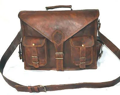 Handmadecraft ABB 18 Inch Vintage Handmade Leather Messenger Bag for Laptop Briefcase Satchel Bag