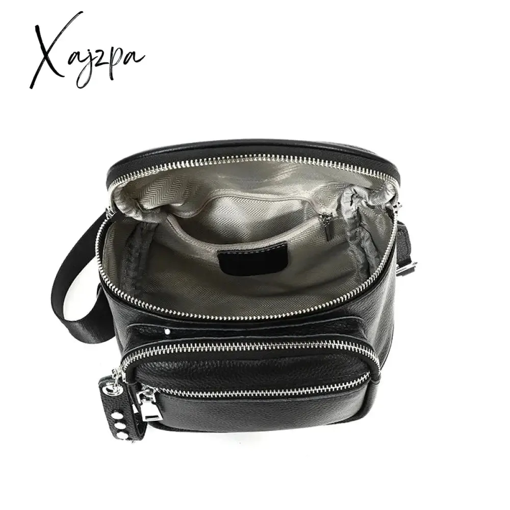 High Quality 100% Cowskin Female Shoulder Crossbody Tote Bags Genuine Leather Saddle Bags For Women Casual Wide Strap Handbags