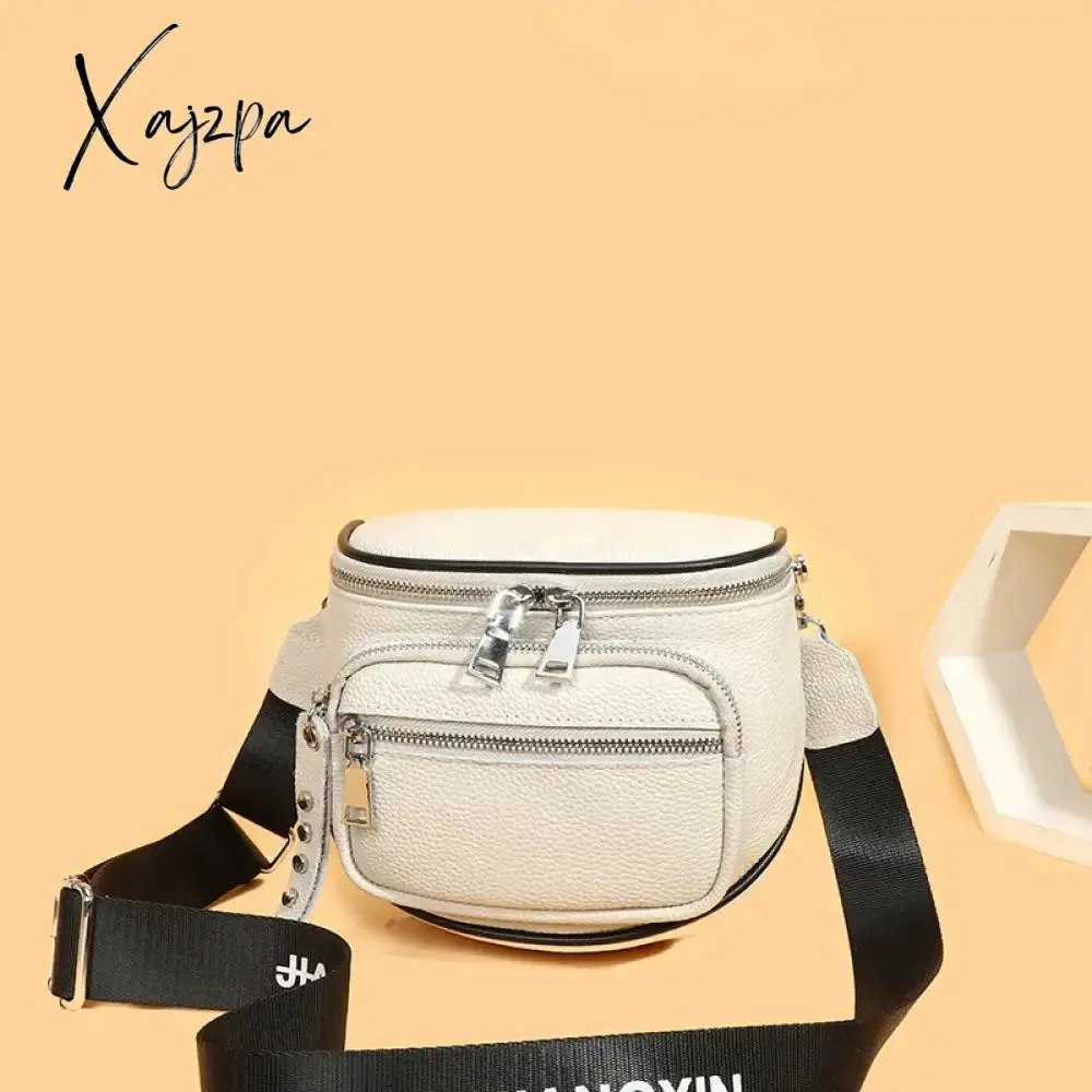 High Quality 100% Cowskin Female Shoulder Crossbody Tote Bags Genuine Leather Saddle Bags For Women Casual Wide Strap Handbags