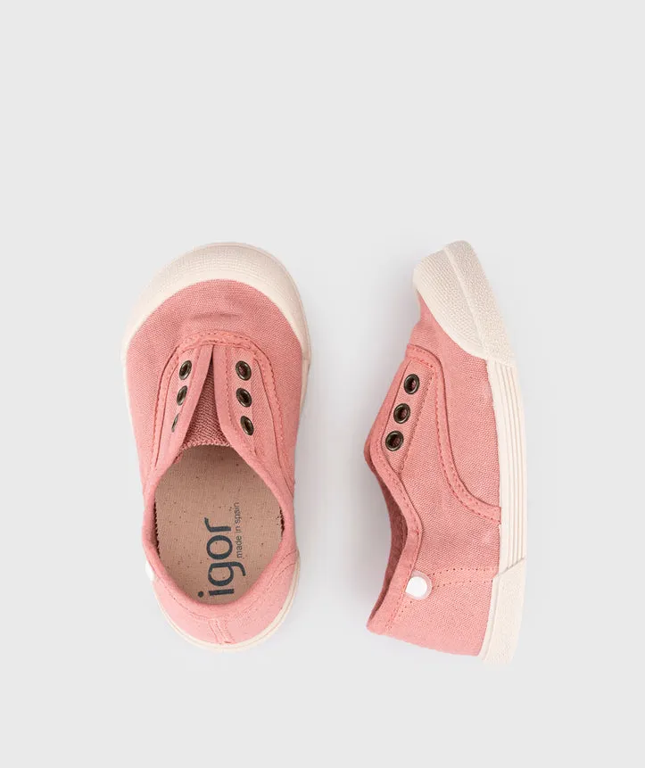 Igor Girl's Lona Laceless Shoes - Nuevo Rosa