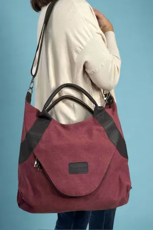 Kingsley Canvas Tote Bag - Cranberry