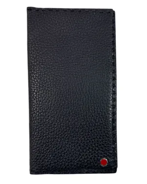 Kiton Leather Wallet Black Grain Leather